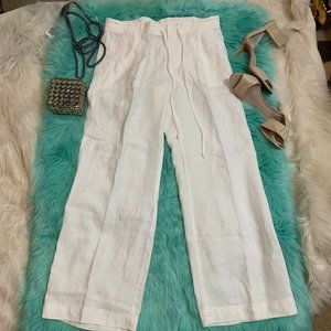 LAUREN RALPH LAUREN PANTS PALAZZO  8 100% LINEN V2